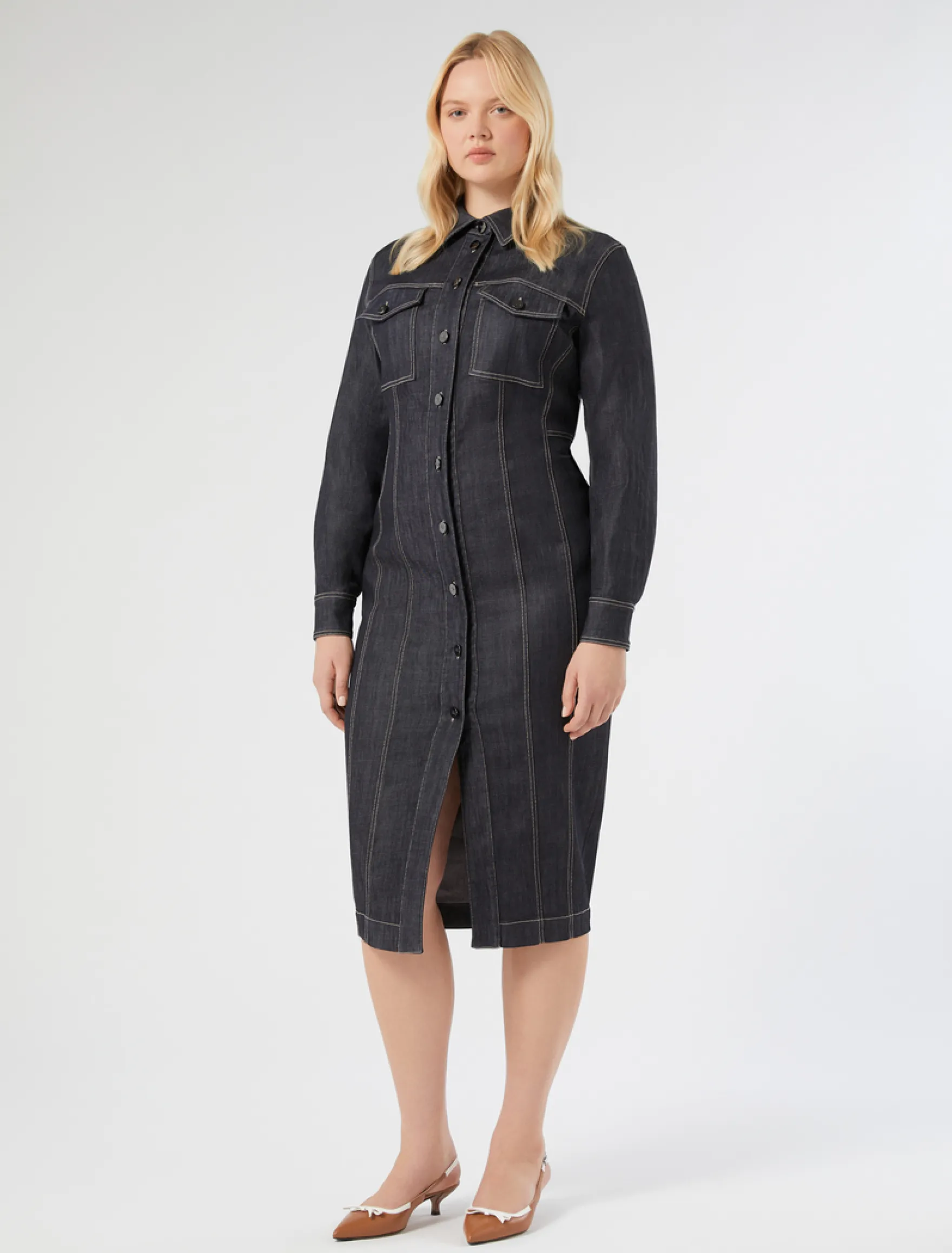 Abito chemisier in cotone - BLU