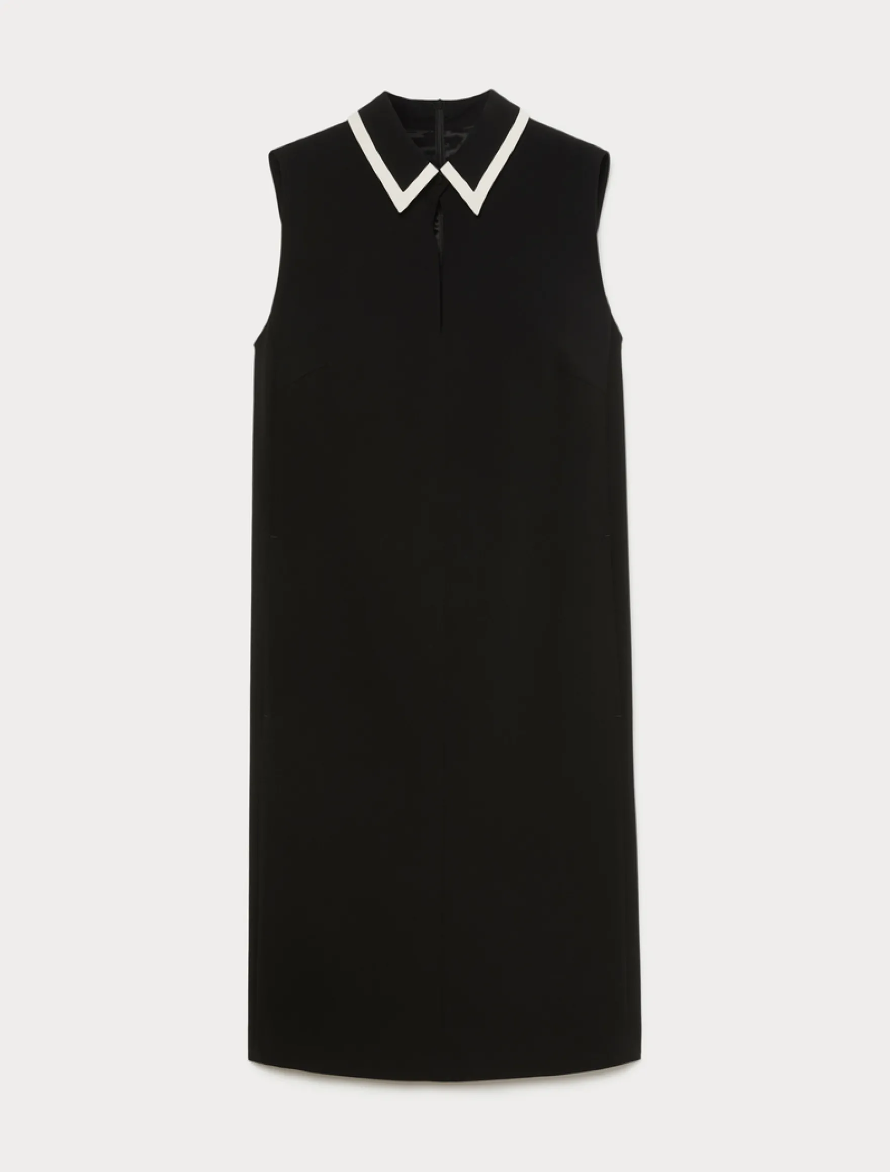 Abito in cady con intarsio - NERO