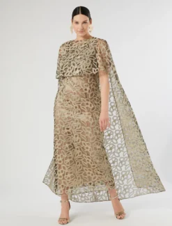Abito in tulle ricamato - NERO