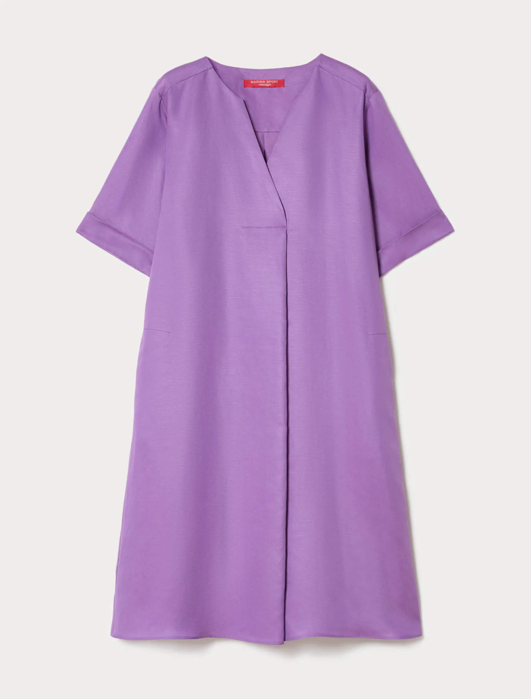 Abito in twill di misto lino - VIOLA