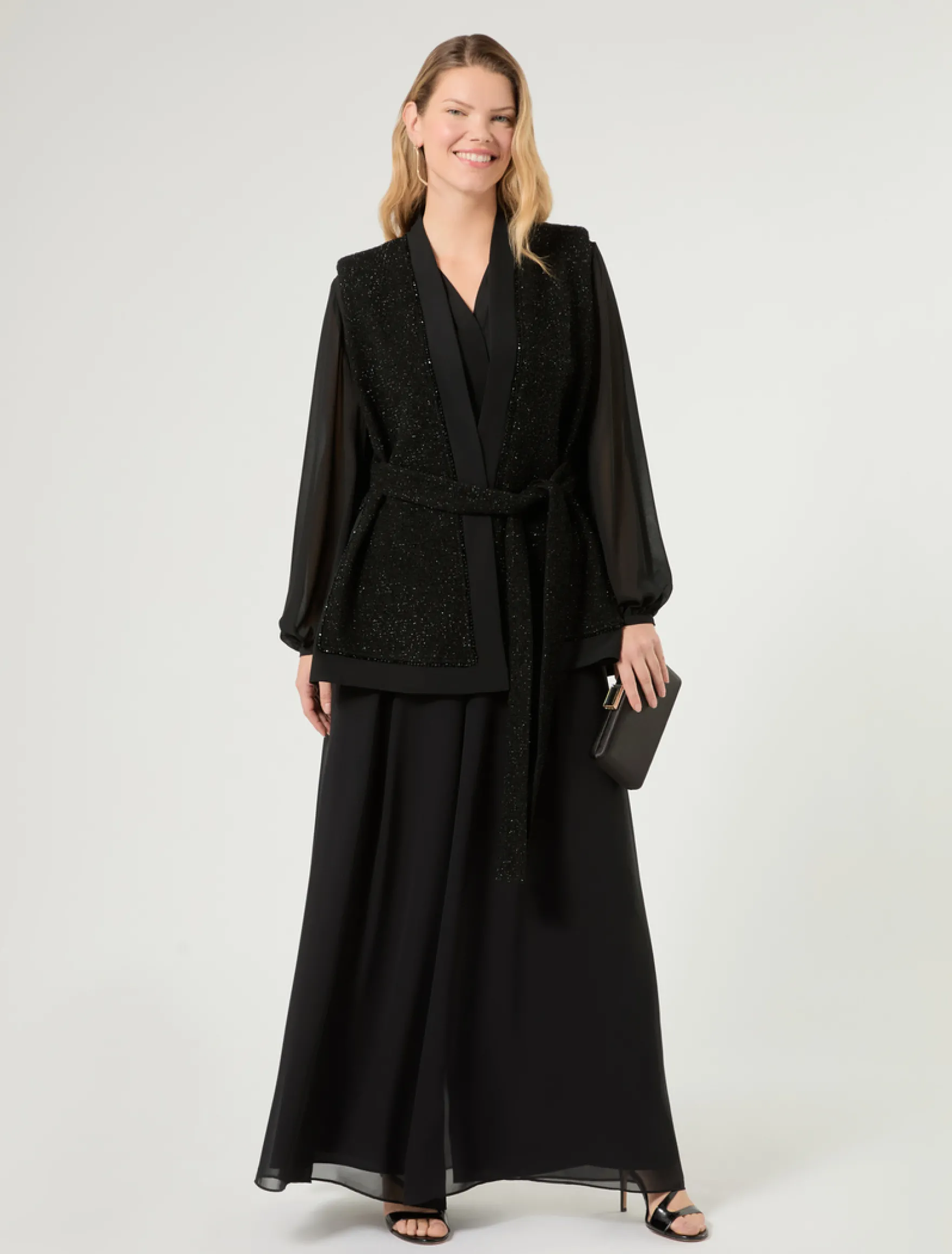Blusa in georgette - NERO