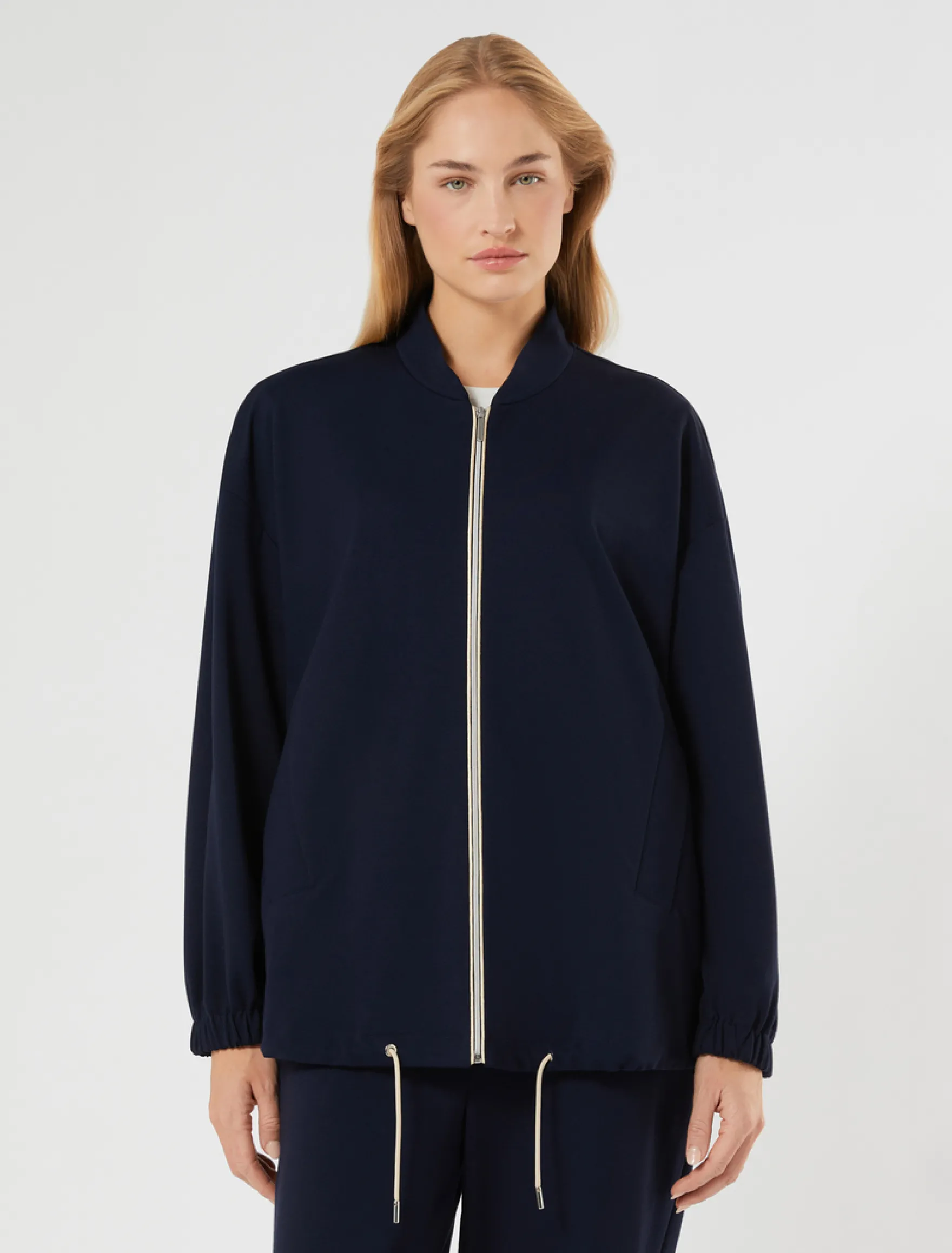 Bomber in jersey - BLU NOTTE