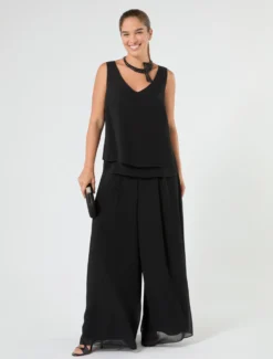 Borsa clutch in raso - NERO