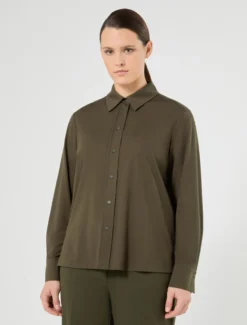 Camicia in jersey - VERDE OLIVA