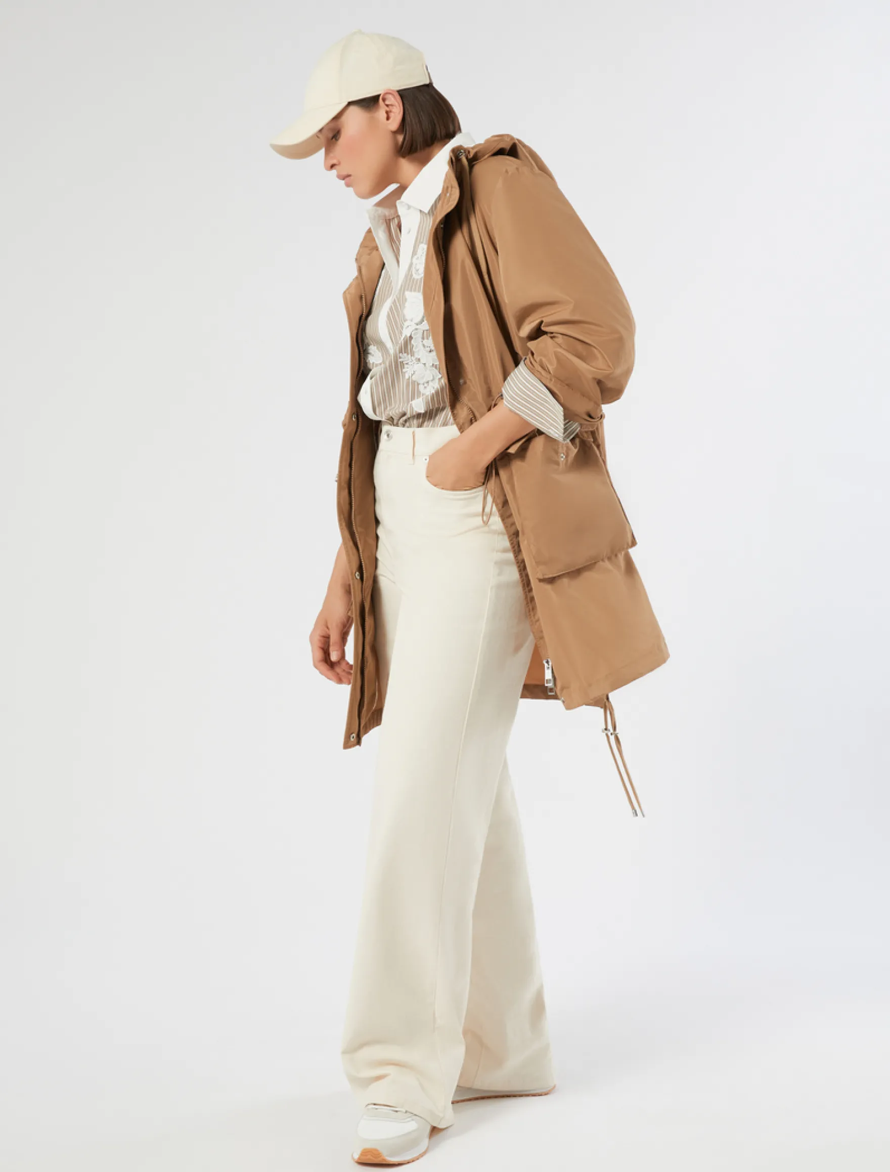Camicia in popeline con ricamo - BIANCO AVORIO