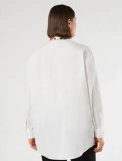 Camicia in popeline con ricamo - BIANCO OTTICO