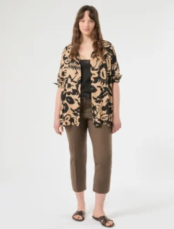 Camicia in raso di viscosa - BEIGE