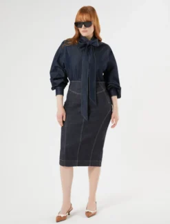 Camicia in twill tencel - BLU