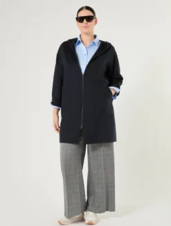 Cappotto in double di lana e cachemire - BLU NOTTE