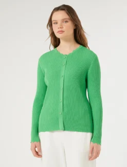 Cardigan e top in filato di viscosa - VERDE BANDIERA