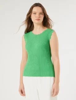 Cardigan e top in filato di viscosa - VERDE BANDIERA