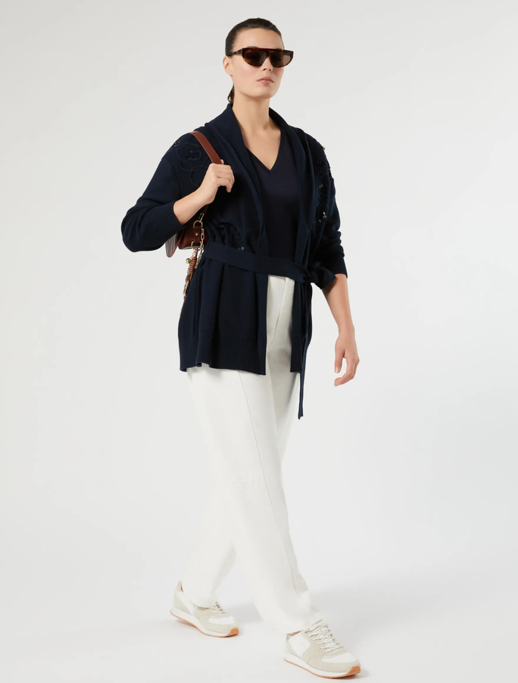 Cardigan in cordonetto di cotone - BLU