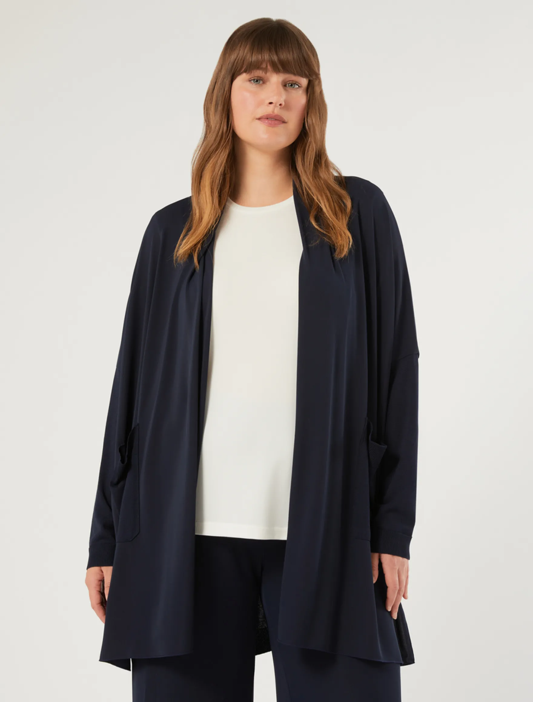 Cardigan in jersey e maglia - BLU NOTTE