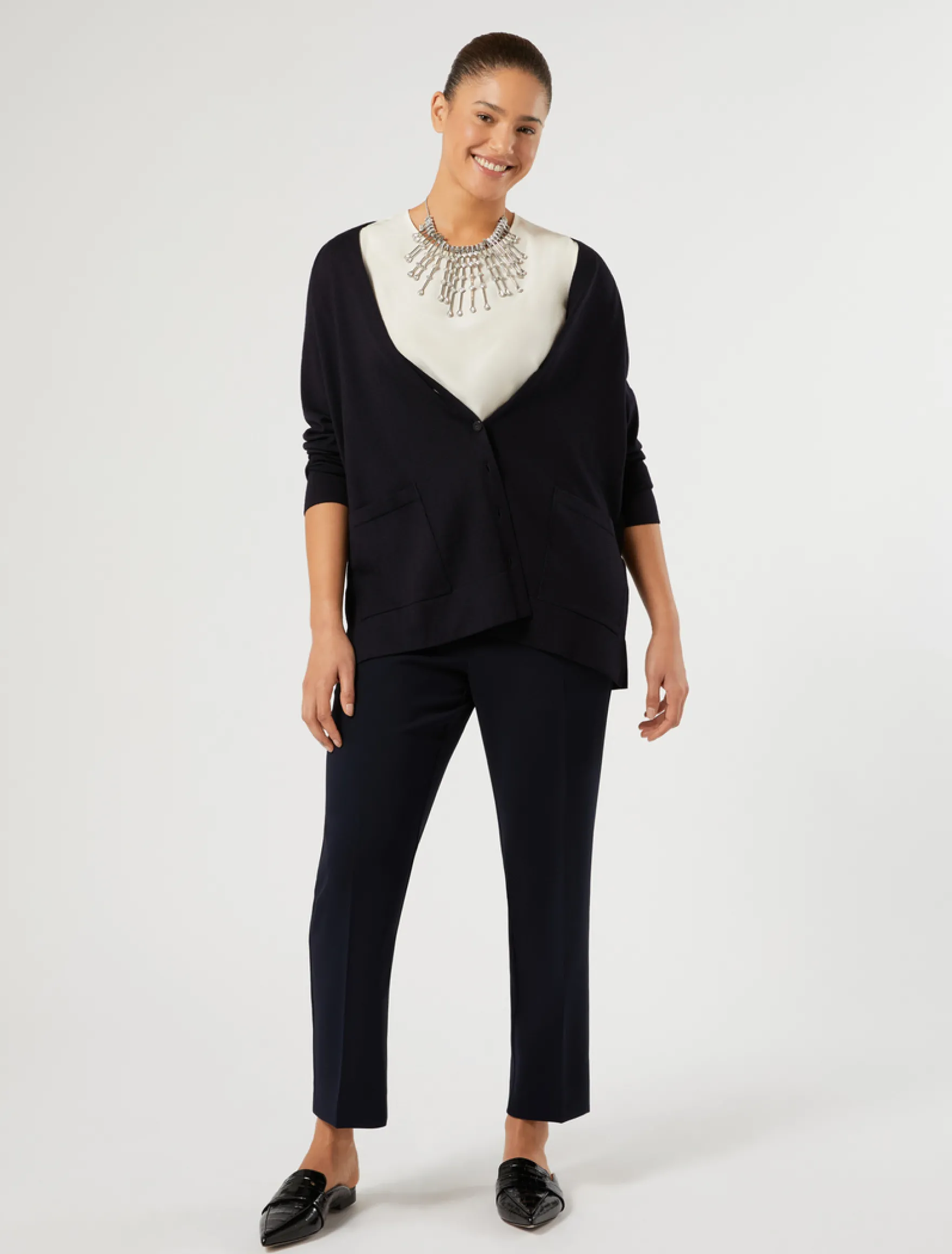 Cardigan in lana - BLU NOTTE