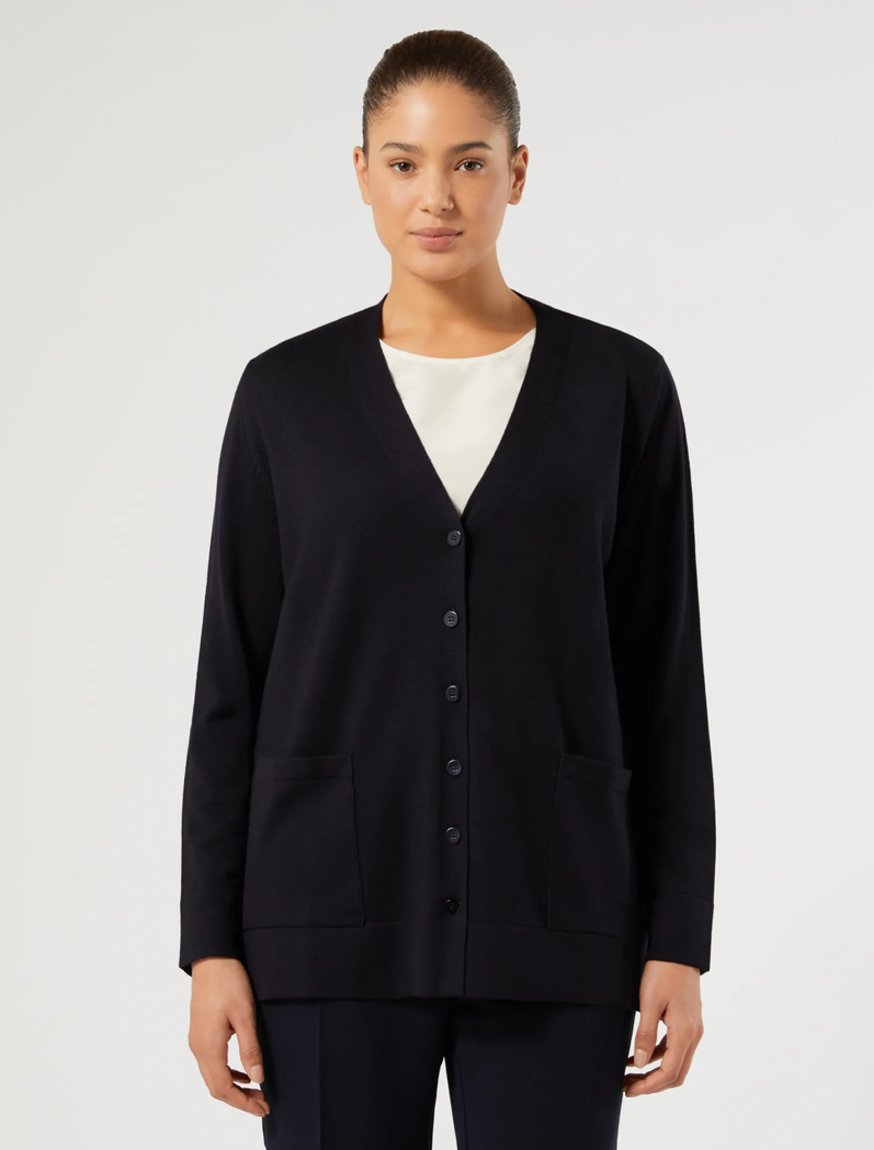 Cardigan in lana - BLU NOTTE