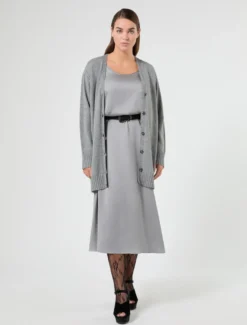 Cardigan in misto cachemire - GRIGIO MEDIO