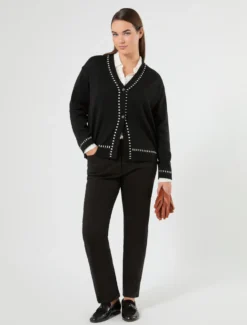 Cardigan in misto lana - NERO