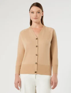 Cardigan in pura lana - BEIGE