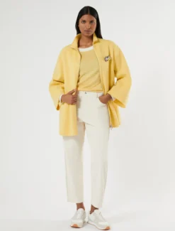 Cardigan in seta e cachemire - GIALLO