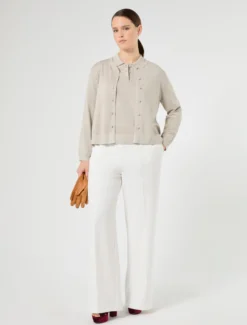 Cardigan in viscosa con lurex - GHIACCIO