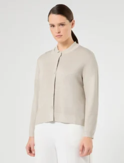 Cardigan in viscosa con lurex - GHIACCIO