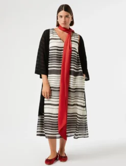 Cardigan in viscosa crêpe - NERO