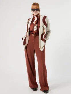 Cardigan in viscosa jacquard - AVORIO