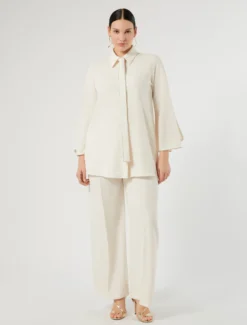 Casacca in cady con strass - BIANCO AVORIO