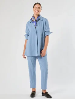 Casacca in cady mélange - AZZURRO