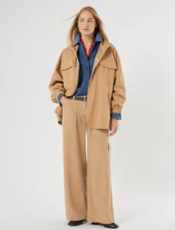 Casacca in gabardina di cotone - BLU MARINO