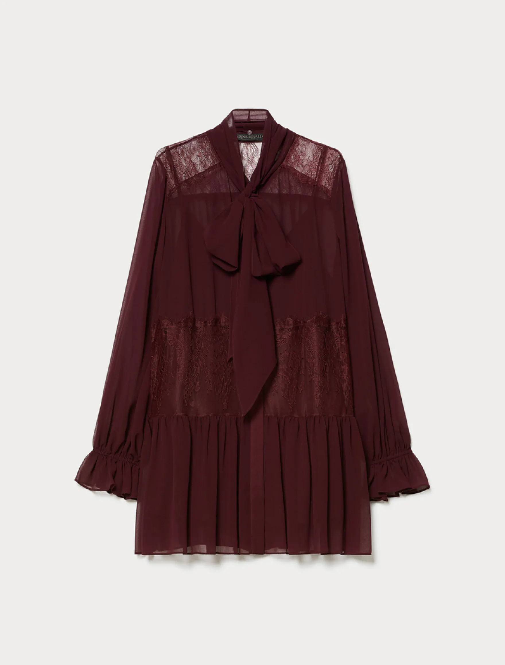 Casacca in georgette e pizzo - ROSSO VIOLA