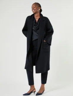 Décolleté sling back in raso - BLU MARINO