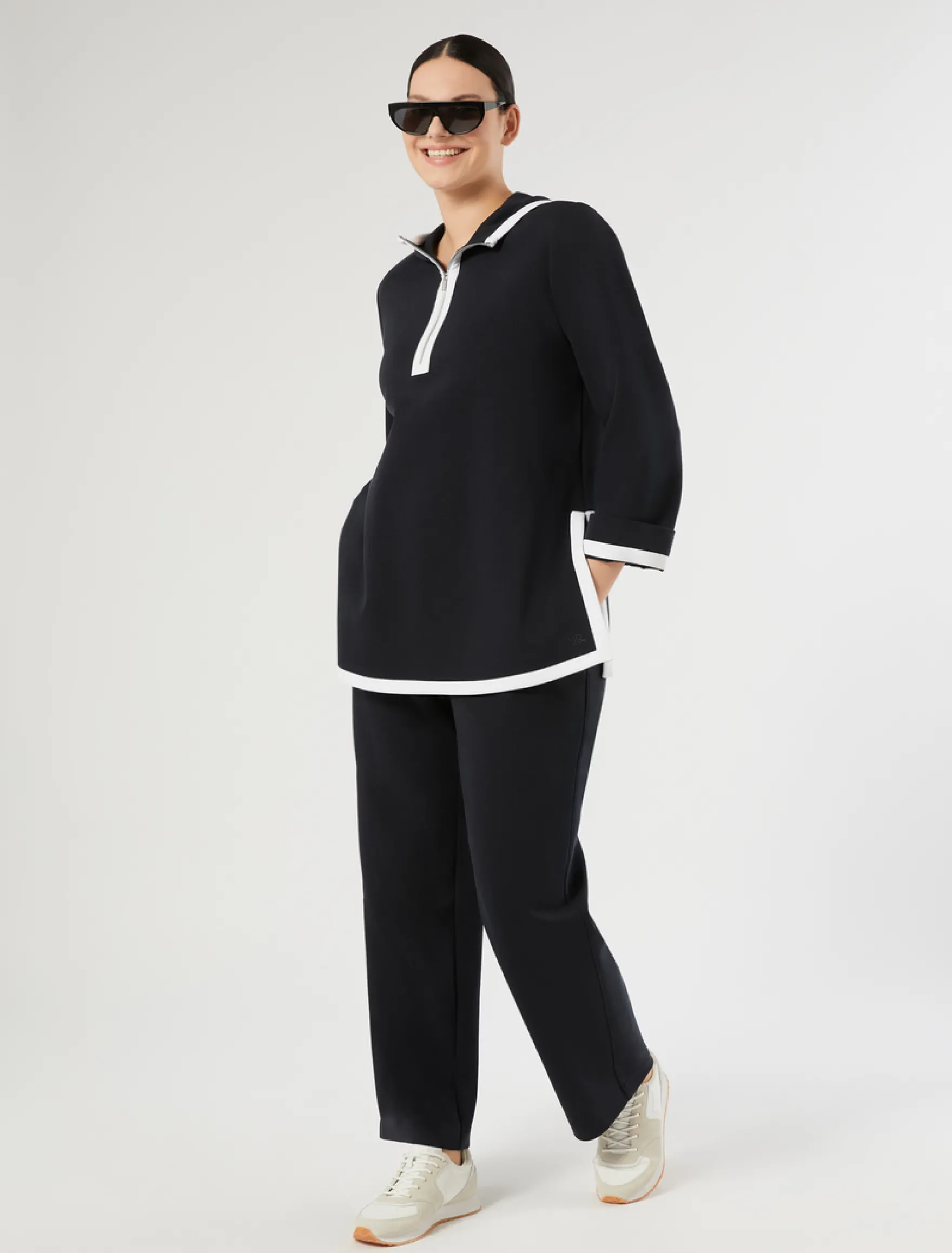Felpa in jersey double - BLU NOTTE