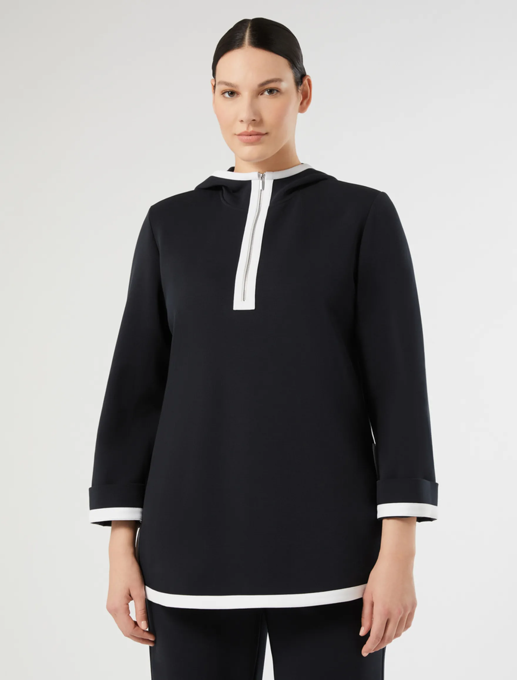 Felpa in jersey double - BLU NOTTE