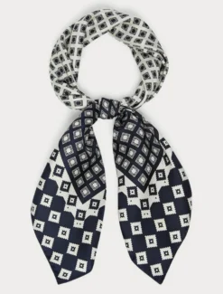 Foulard in twill di seta - BLU MARINO