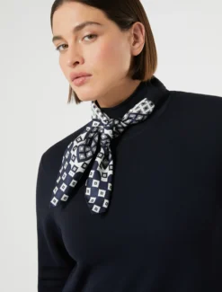 Foulard in twill di seta - BLU MARINO