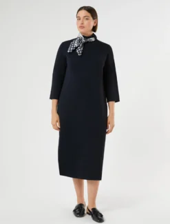 Foulard in twill di seta - BLU MARINO