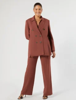 Giacca blazer in cady mélange - MATTONE ROSSO