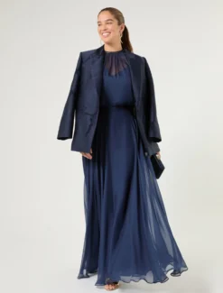 Giacca blazer in fil coupé - BLU