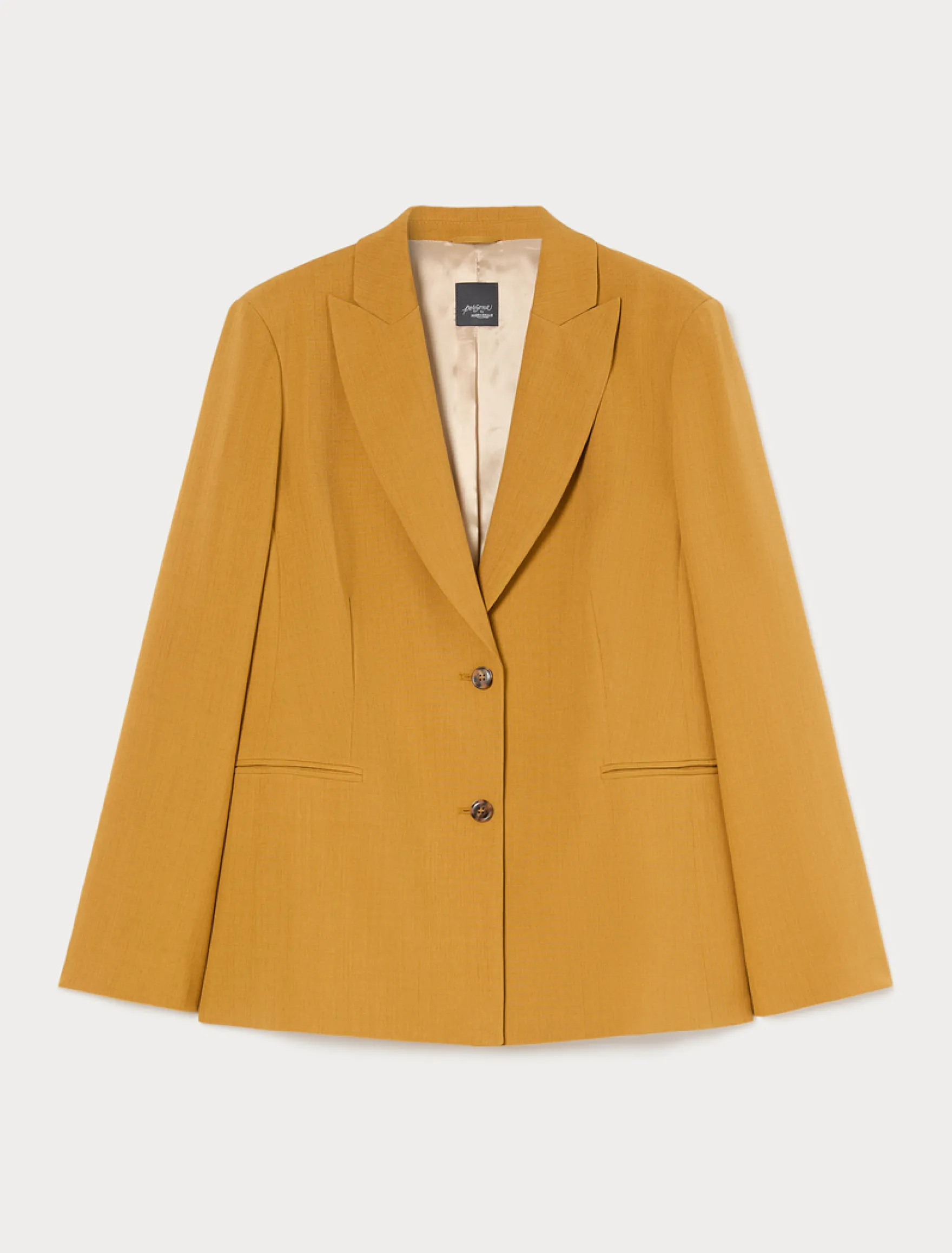 Giacca blazer in stuoia mélange - SENAPE