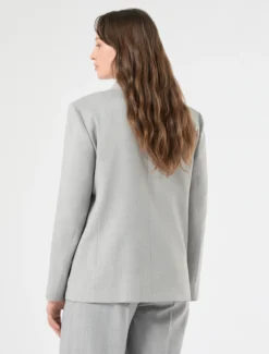 Giacca blazer in twill - GRIGIO MEDIO