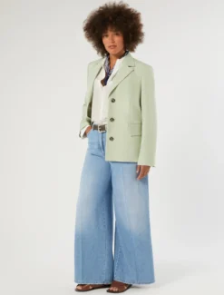 Giacca blazer in twill - VERDE SALVIA