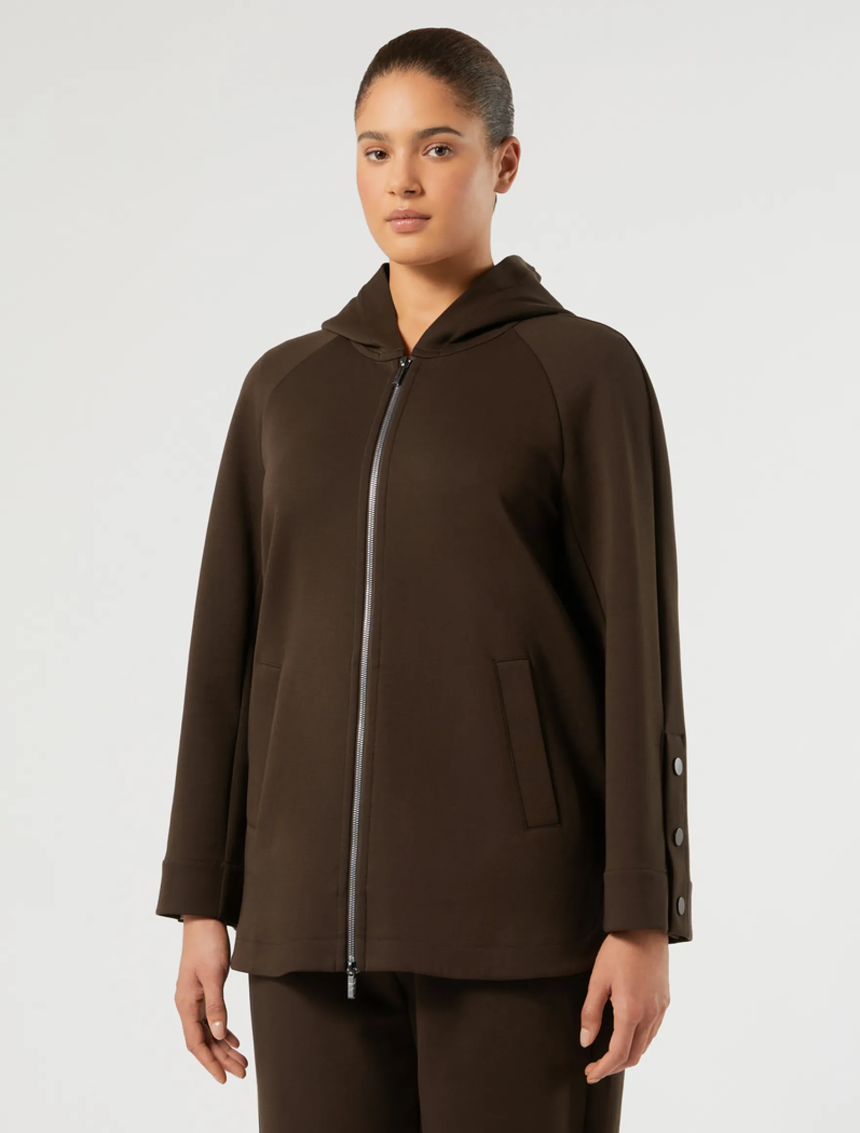 Giacca in jersey double - MARRONE SCURO