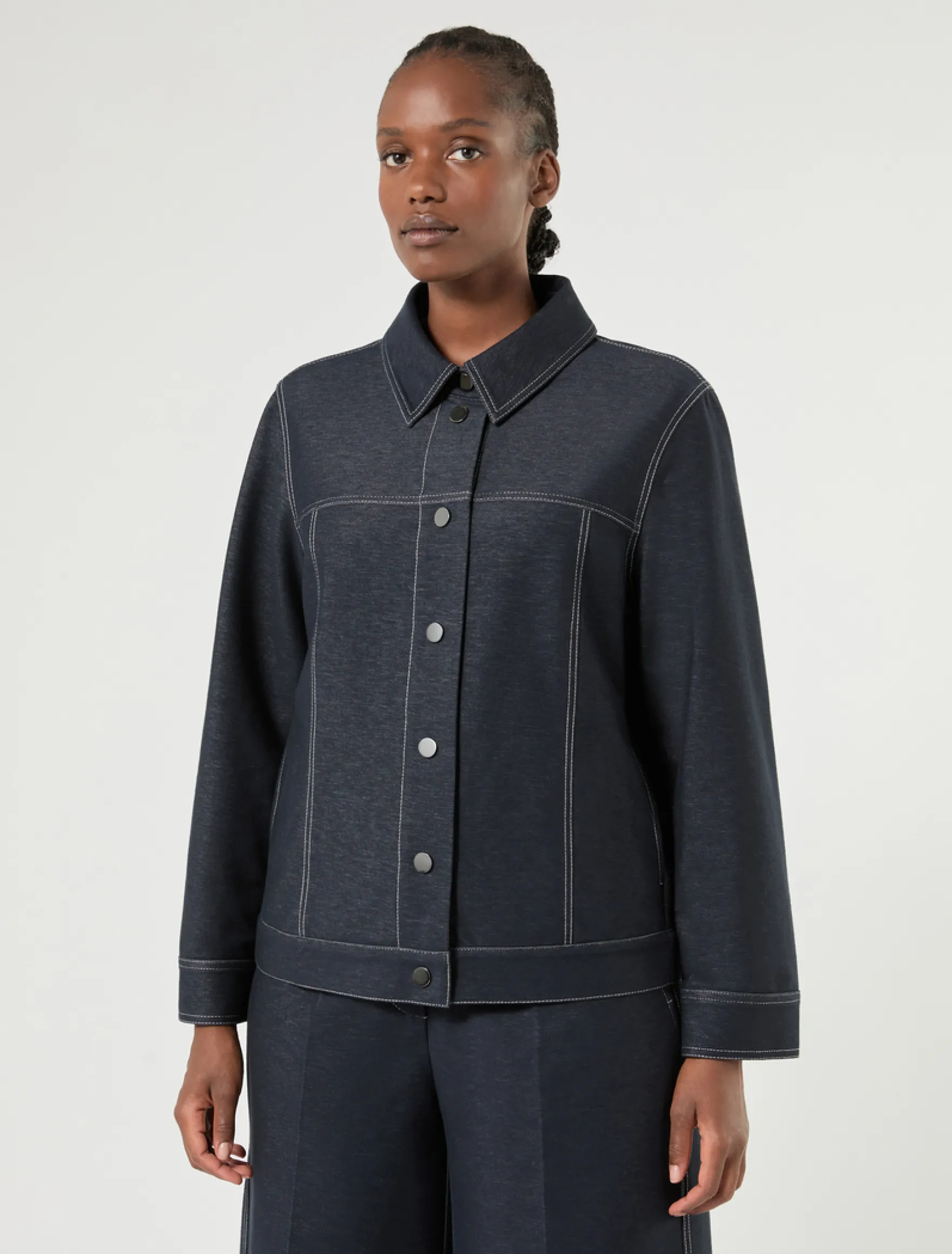 Giacca in jersey effetto denim - BLU NOTTE