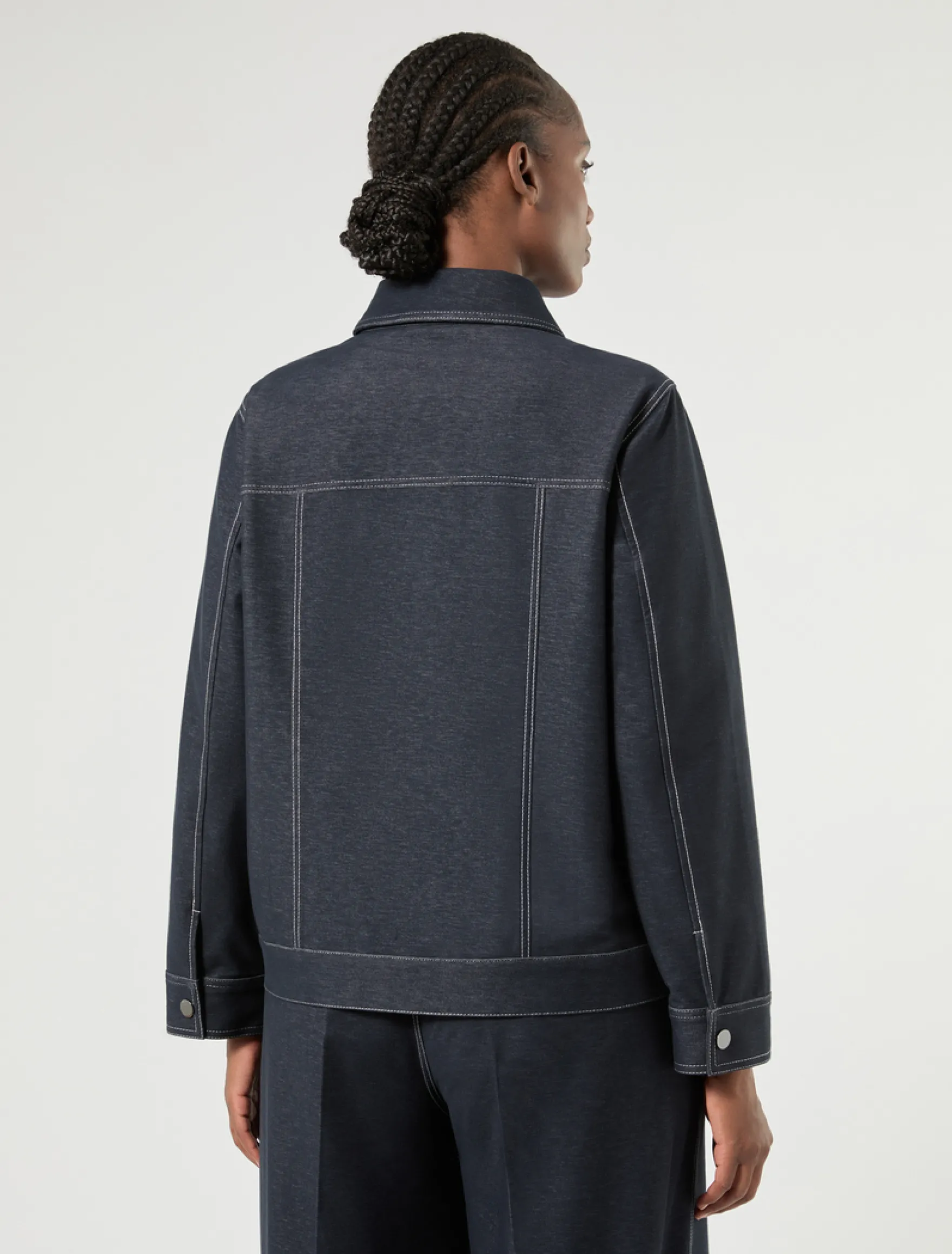 Giacca in jersey effetto denim - BLU NOTTE