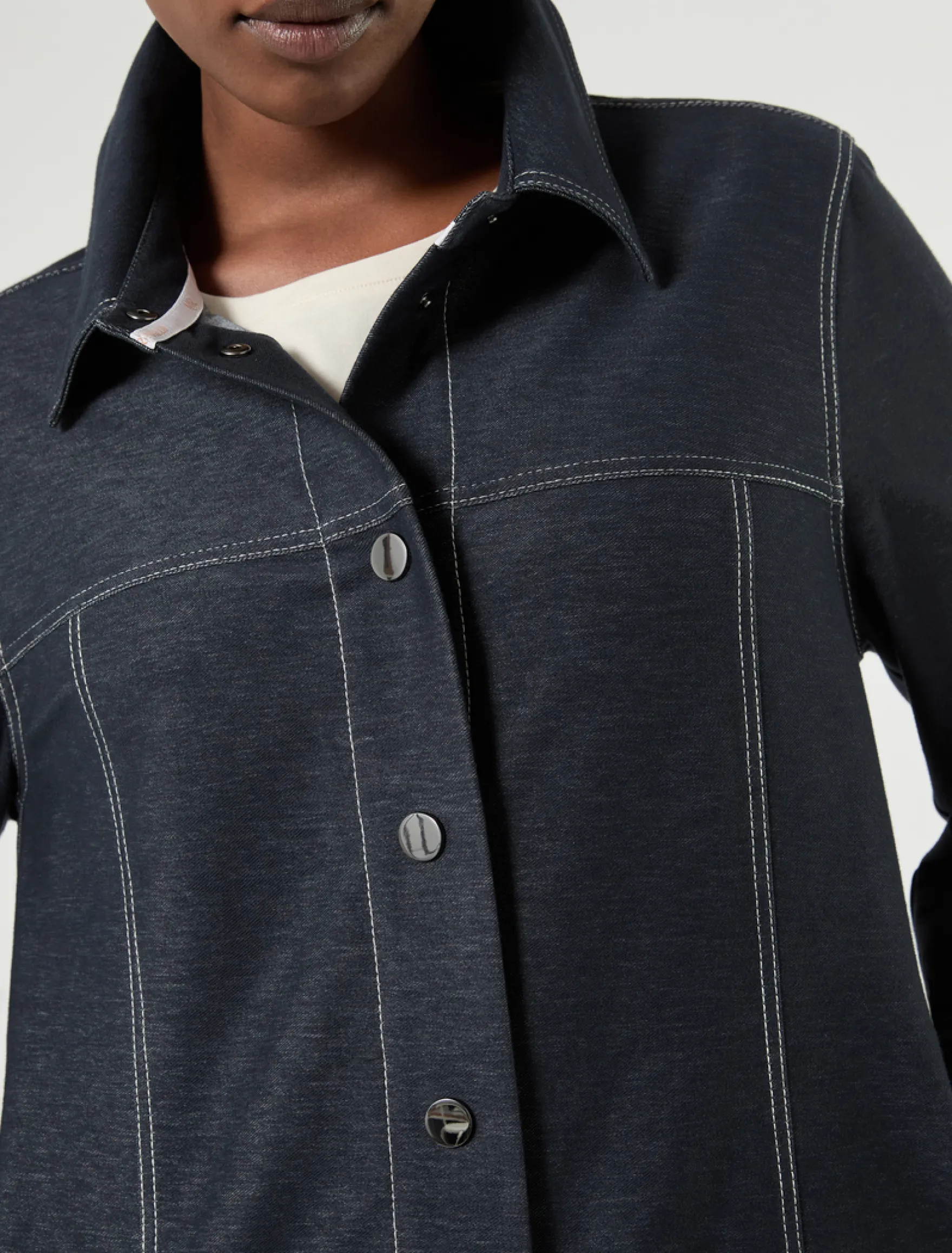 Giacca in jersey effetto denim - BLU NOTTE