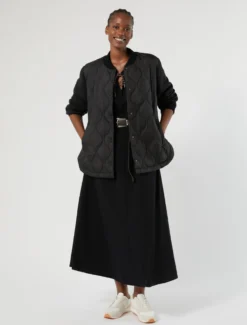 Giacca in scuba e nylon - NERO