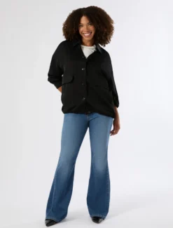 Giacca in twill di viscosa - NERO