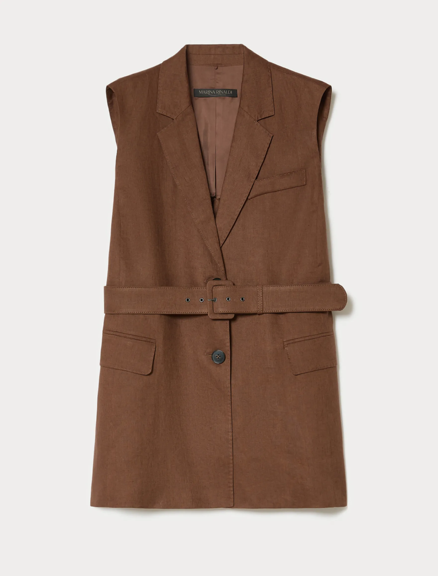 Gilet in tela di lino - CACAO