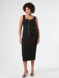 Gilet in tessuto diagonale - NERO